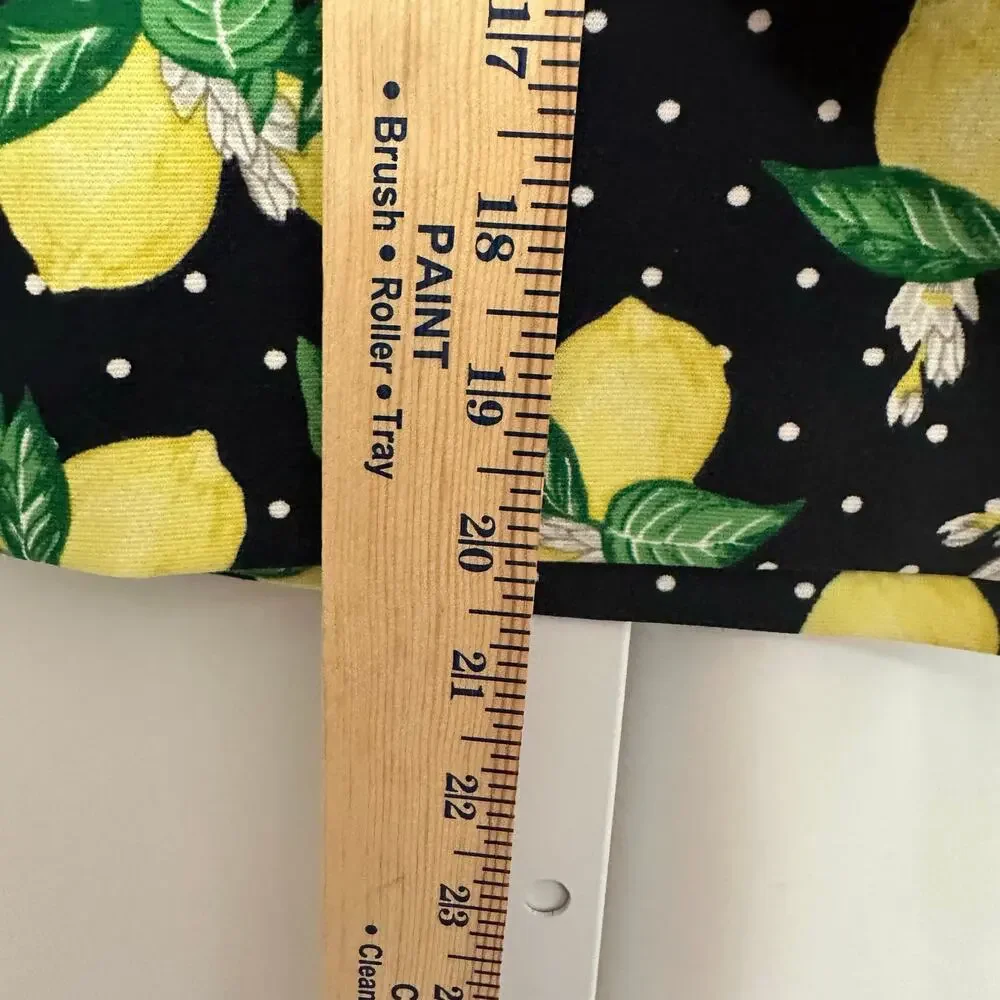 Talbots Navy Lemon Print Straight‎ Stretch Knit Skirt 10P Classic Summer Staple